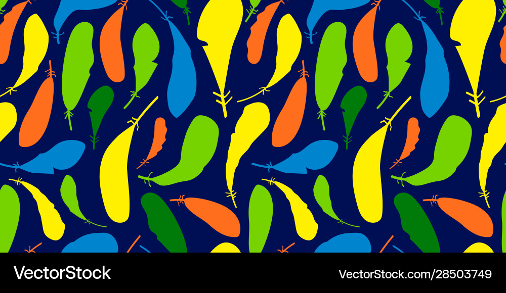 Seamless pattern with feathers Royalty Free Vector Image