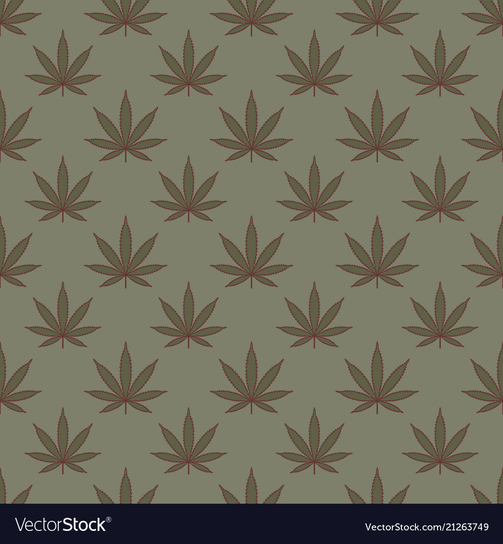 Seamless pattern with marijuana leaf cannabis