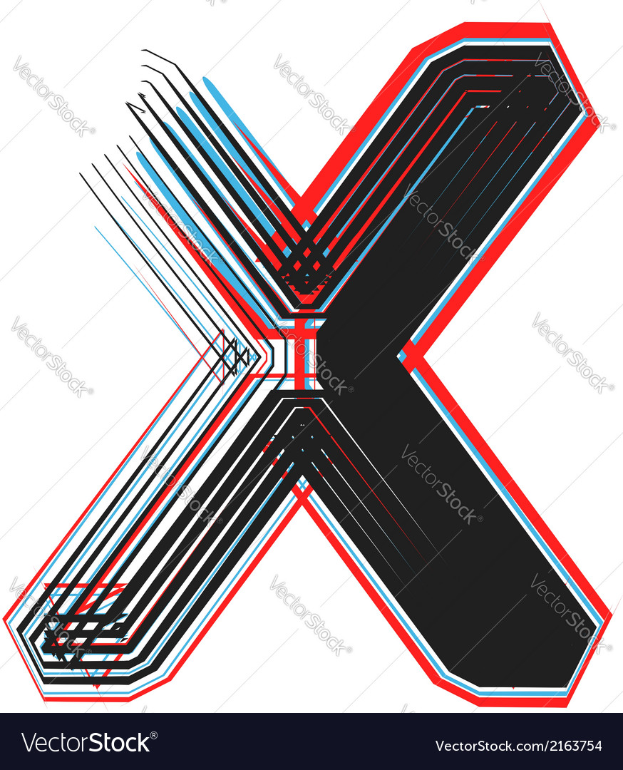 Abstract font letter x