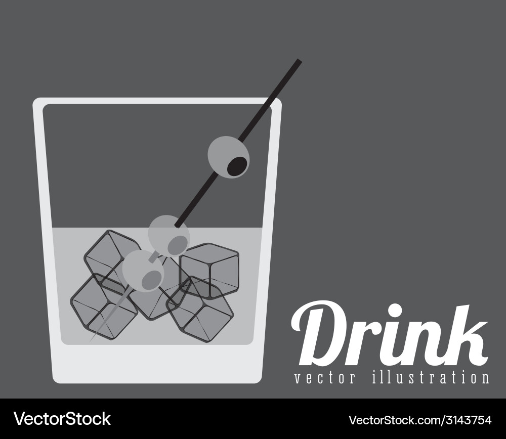 Drinks design over gray background Royalty Free Vector Image
