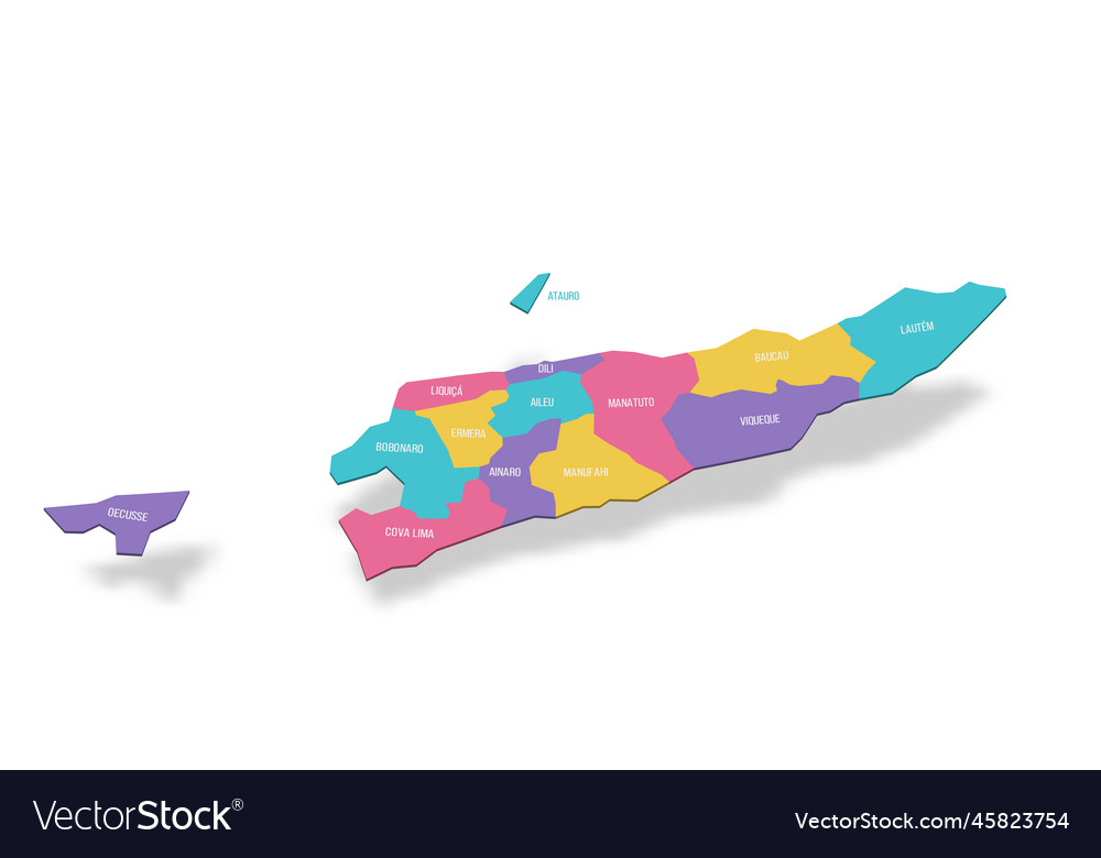 East timor political map of administrative Vector Image