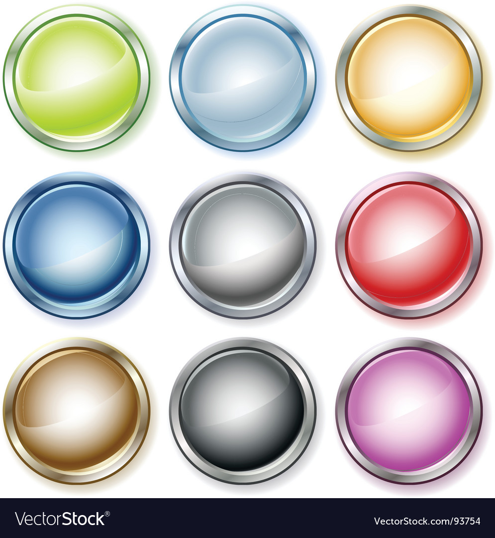 Glass button Royalty Free Vector Image - VectorStock