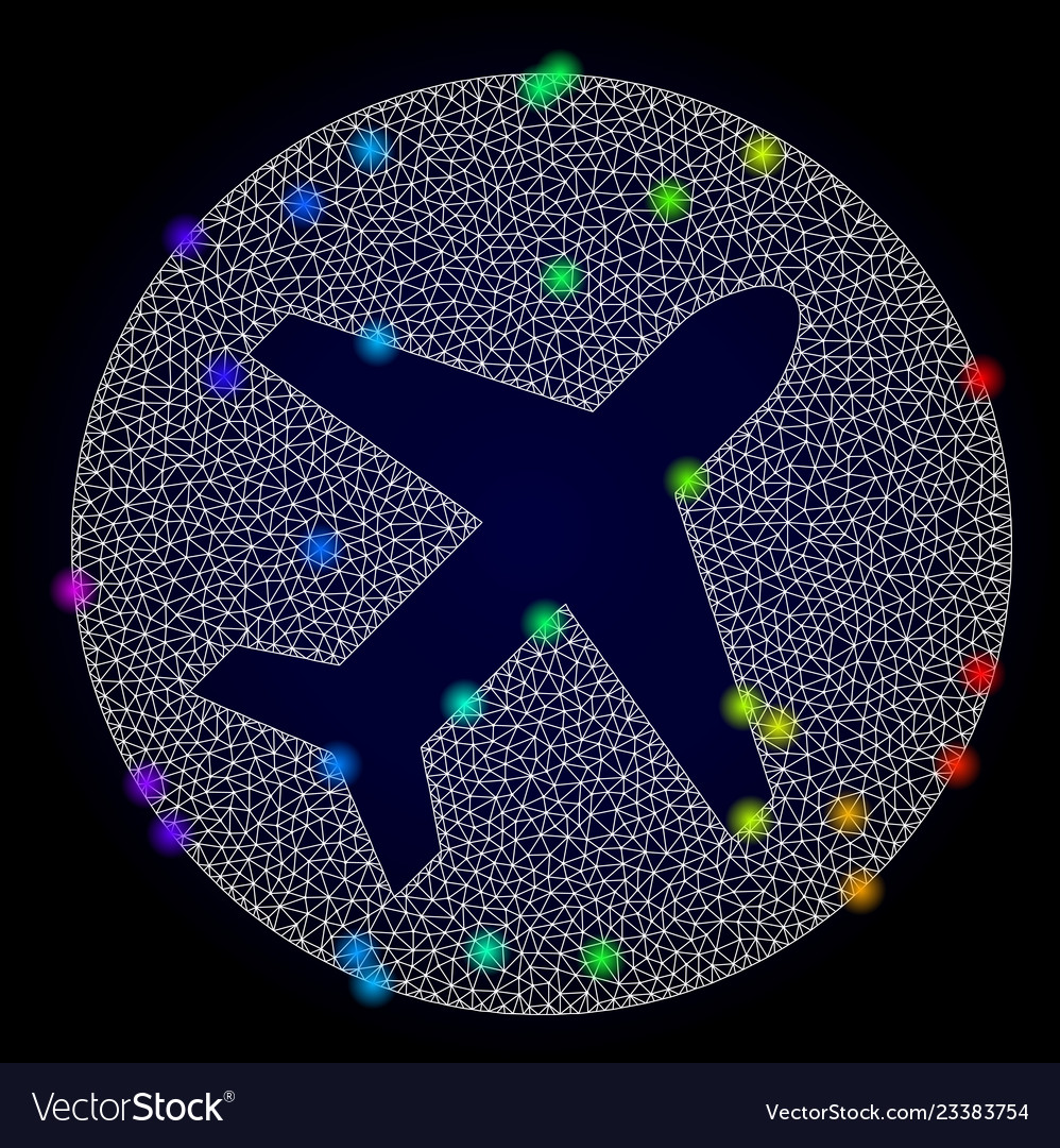 Polygonal Mesh Flughafen mit Regenbogen gefärbt