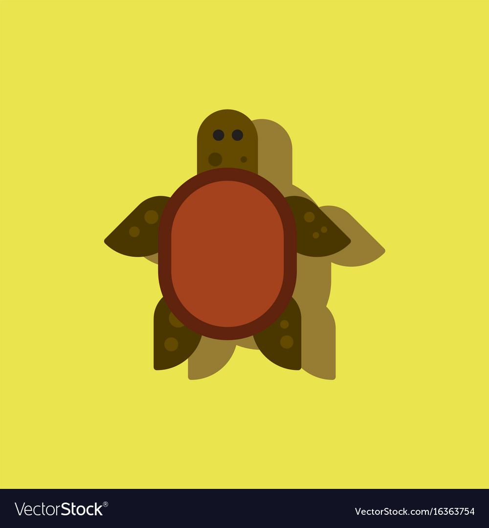 Sea turtle icon in sticker style Royalty Free Vector Image