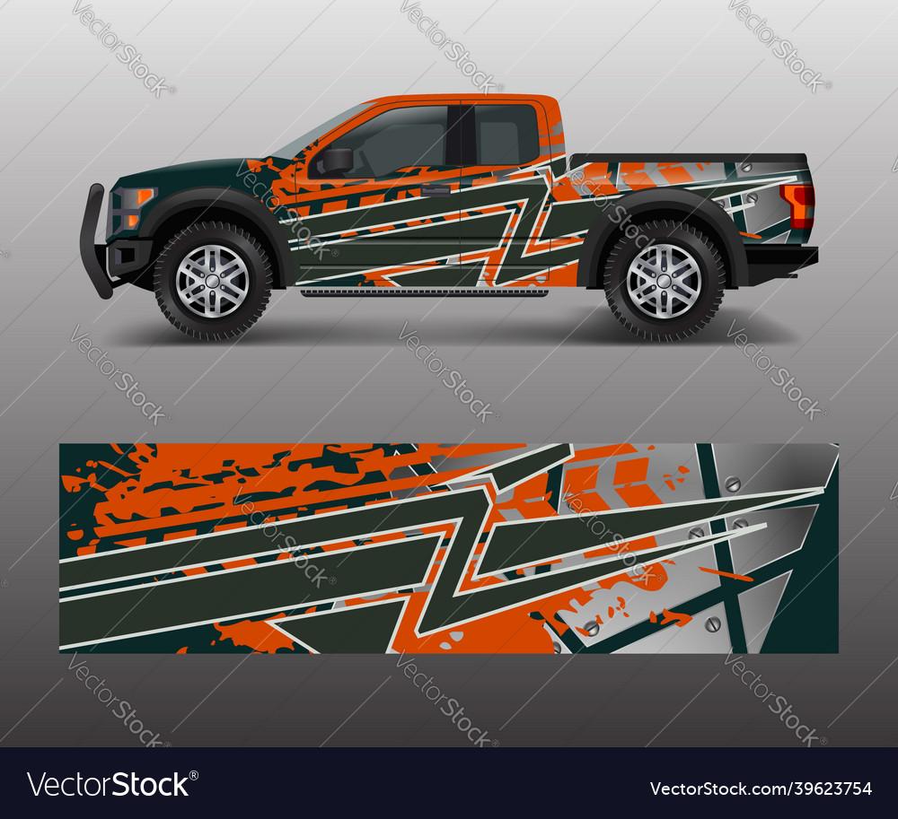 Wrap graphic design for off road truck abstract Vector Image