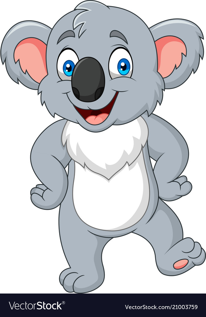 Cartoon little koala posing Royalty Free Vector Image