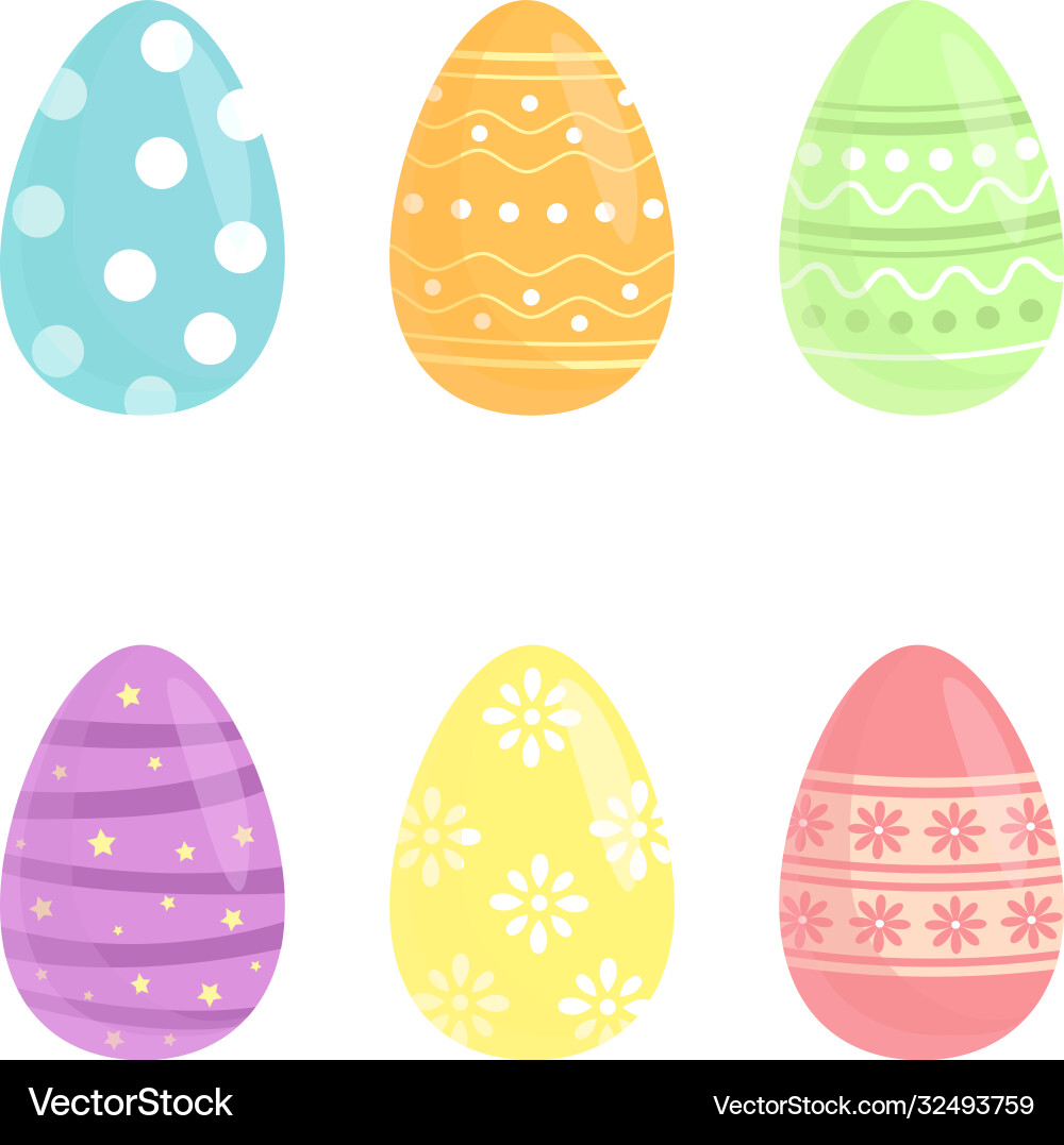 Colorful easter eggs set Royalty Free Vector Image