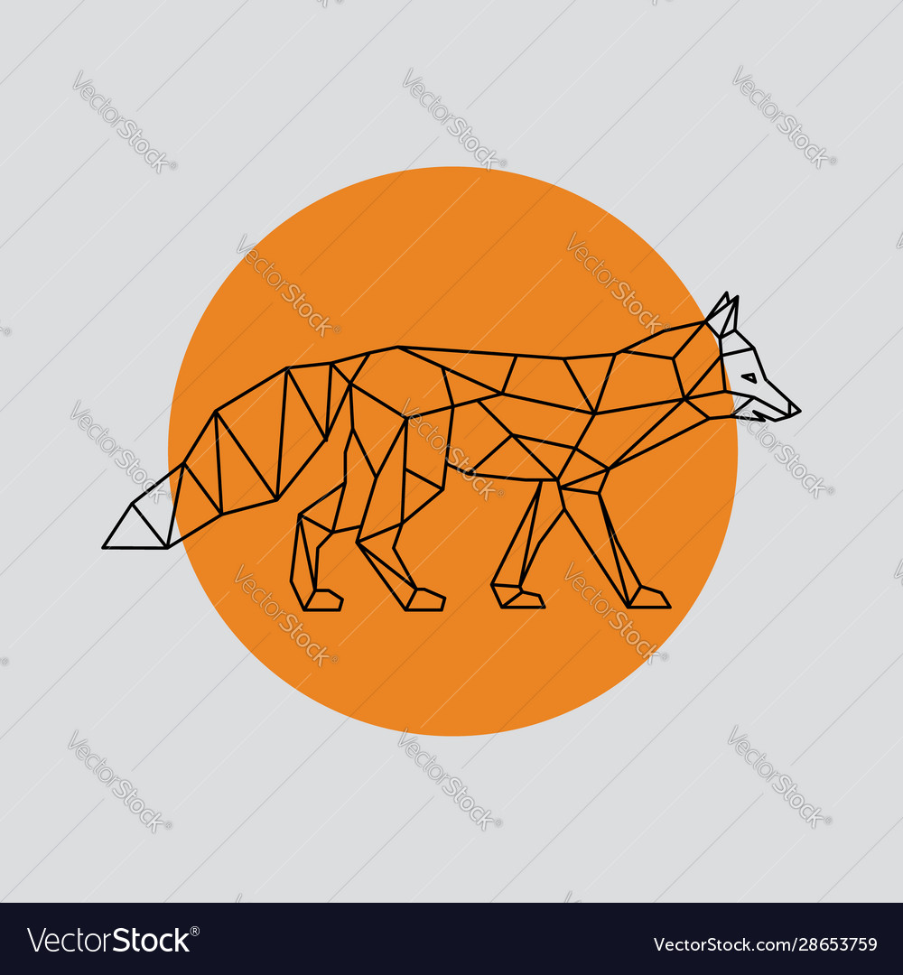 Fuchs im polygonalen geometrischen Stil Umriss