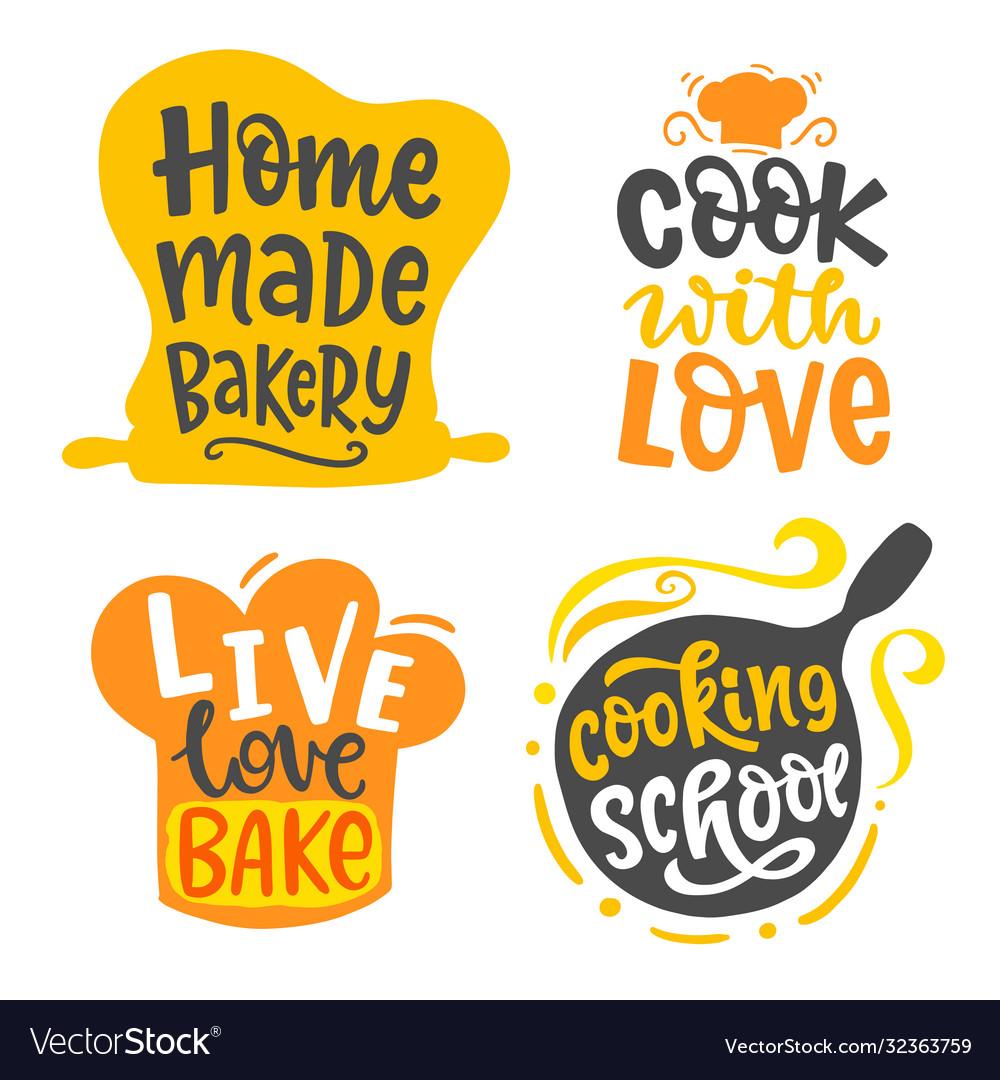 Home made bakery culinary logotype set