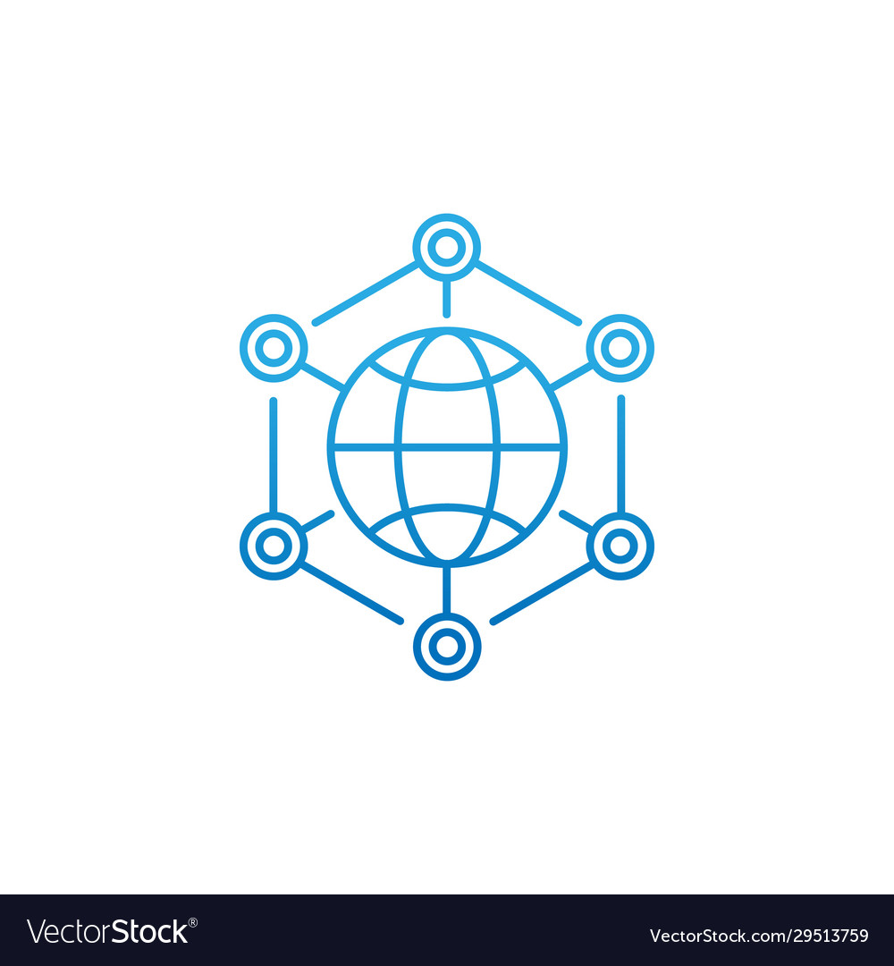 Network icon design flat symbol Royalty Free Vector Image