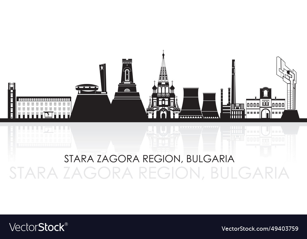 Skyline panorama of stara zagora region