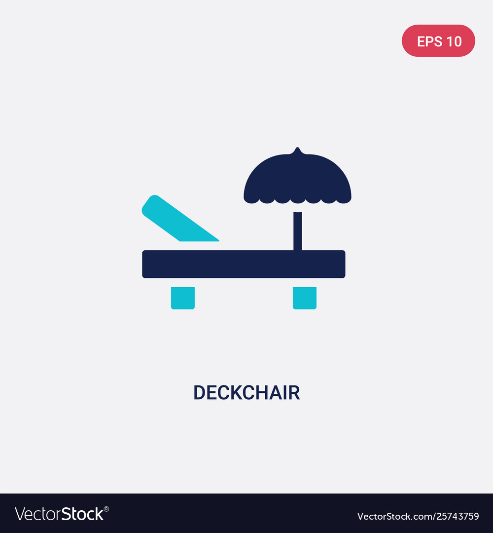 Two color deckchair icon from general concept