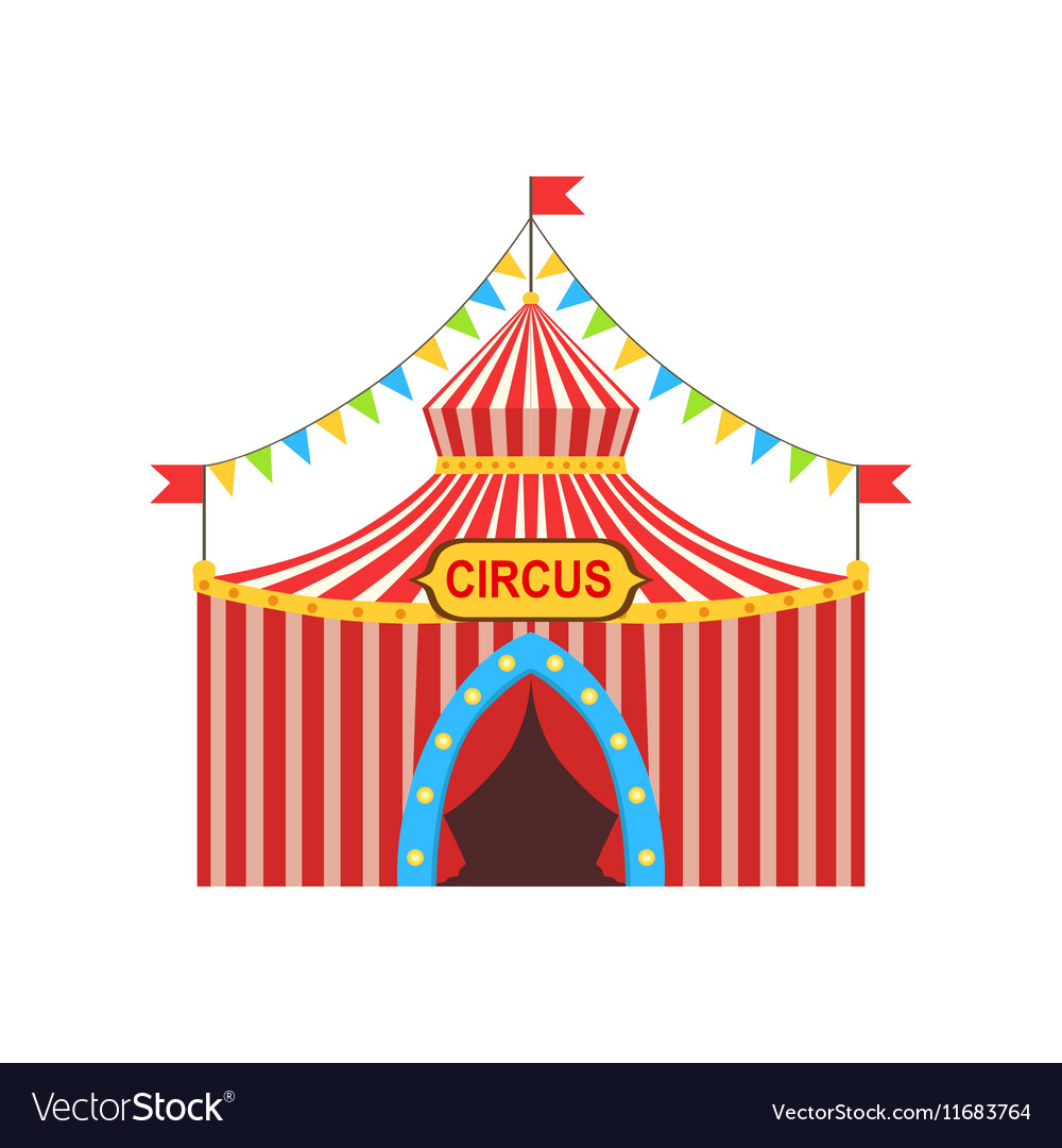 Circus temporary tent in stripy red cloth Vector Image