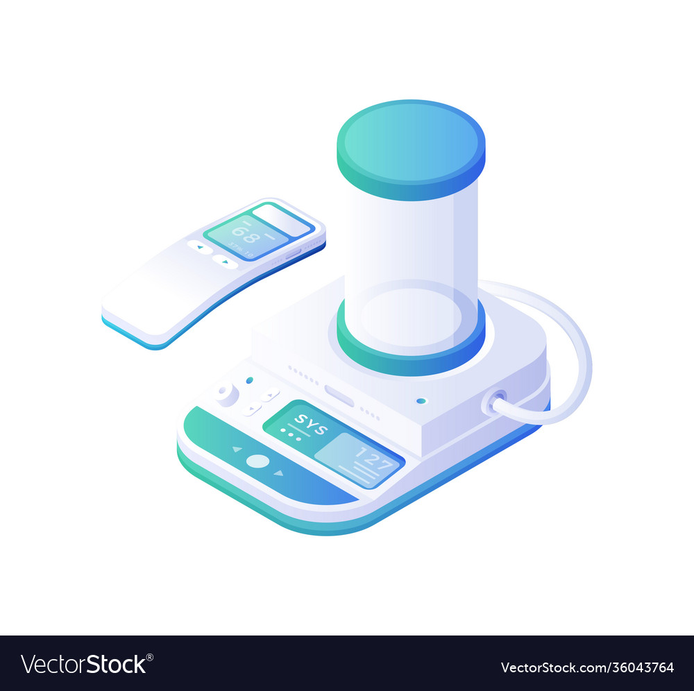 Electronic medical inhaler isometric white