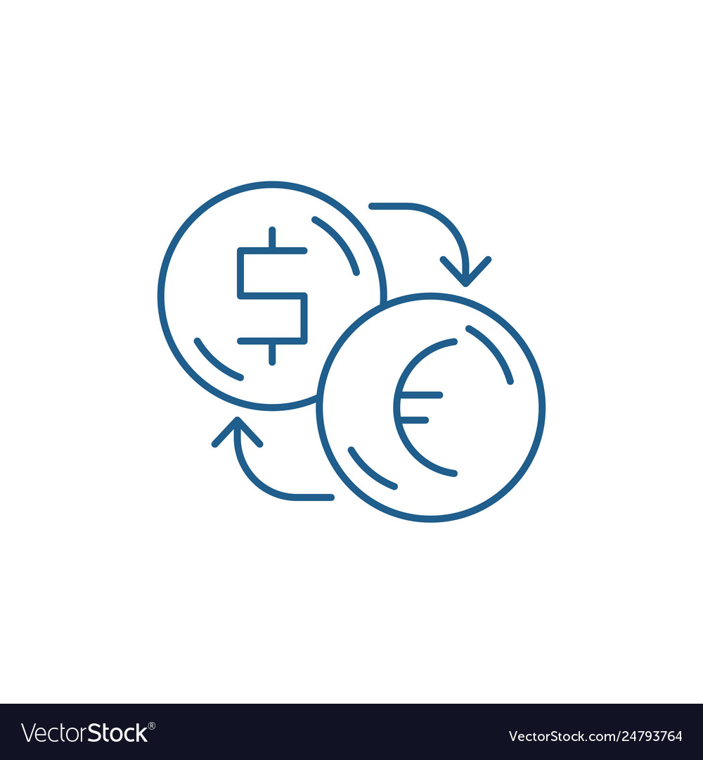 Exchange Dollars For Euros Line Icon Concept Exchange Dollars For Euros Line Icon Concept