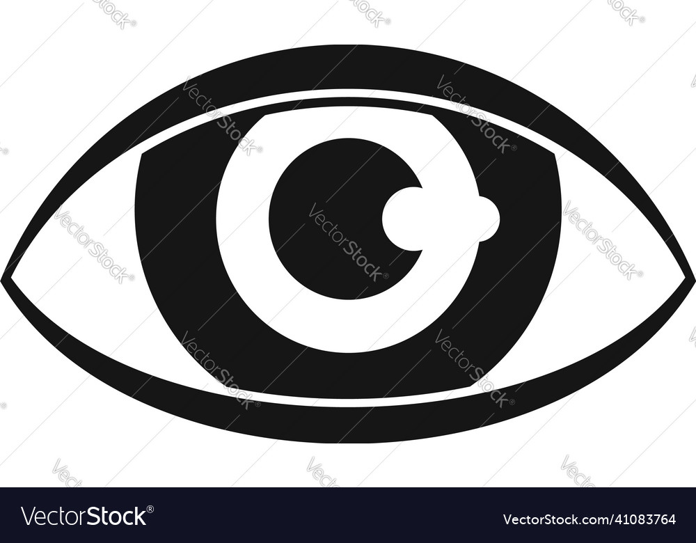 Eye emblem icon simple view pictograph Royalty Free Vector