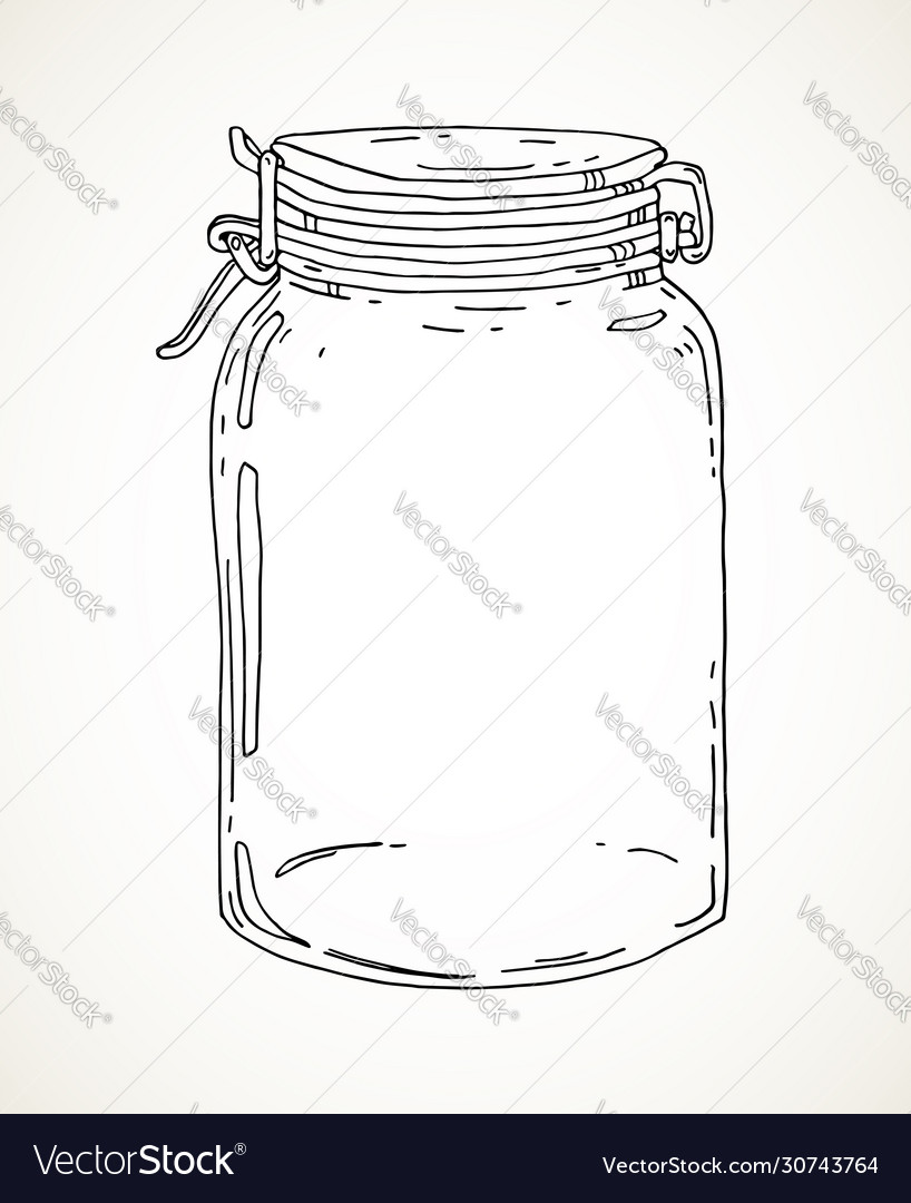 Hand drawn jar Royalty Free Vector Image - VectorStock