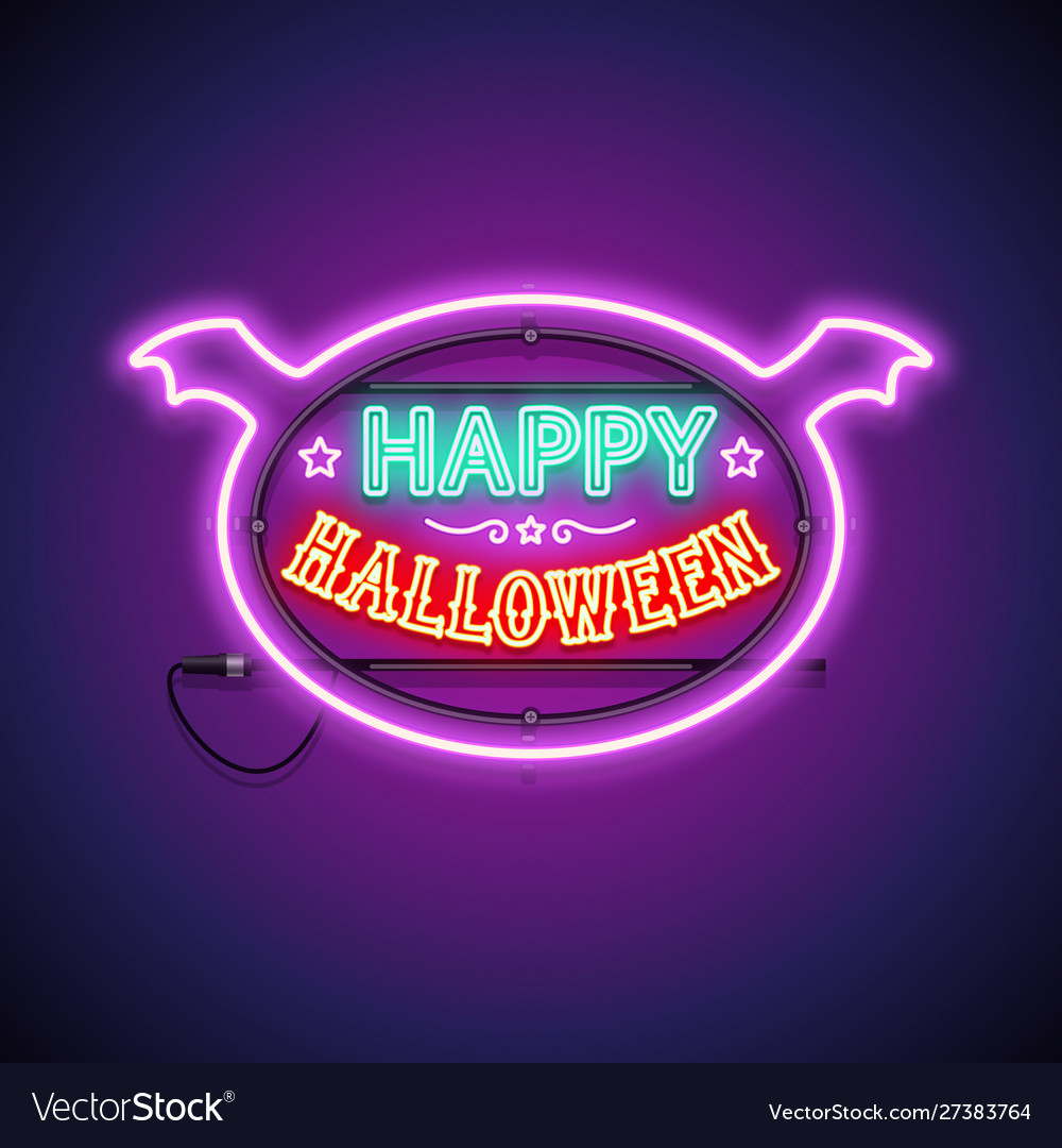 happy halloween neon sign