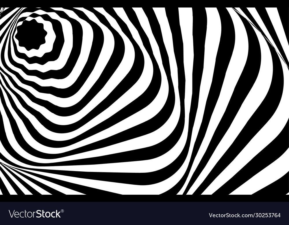 Optical illusion white black pattern abstract vector image Optical illusion white black pattern abstract