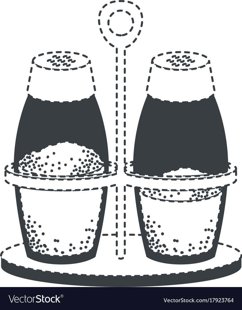 Salt and pepper containers black silhouette Vector Image