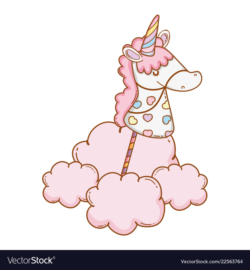 Stick unicorn toy cartoon Royalty Free Vector Image