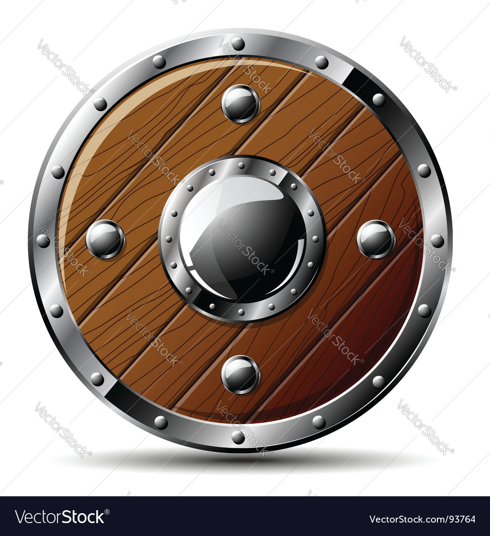 Wooden shield Royalty Free Vector Image - VectorStock
