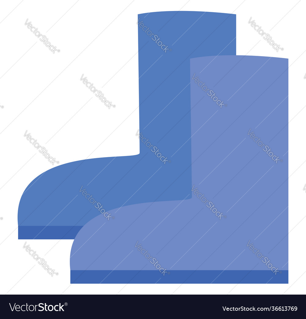 Blue warm boots on white background