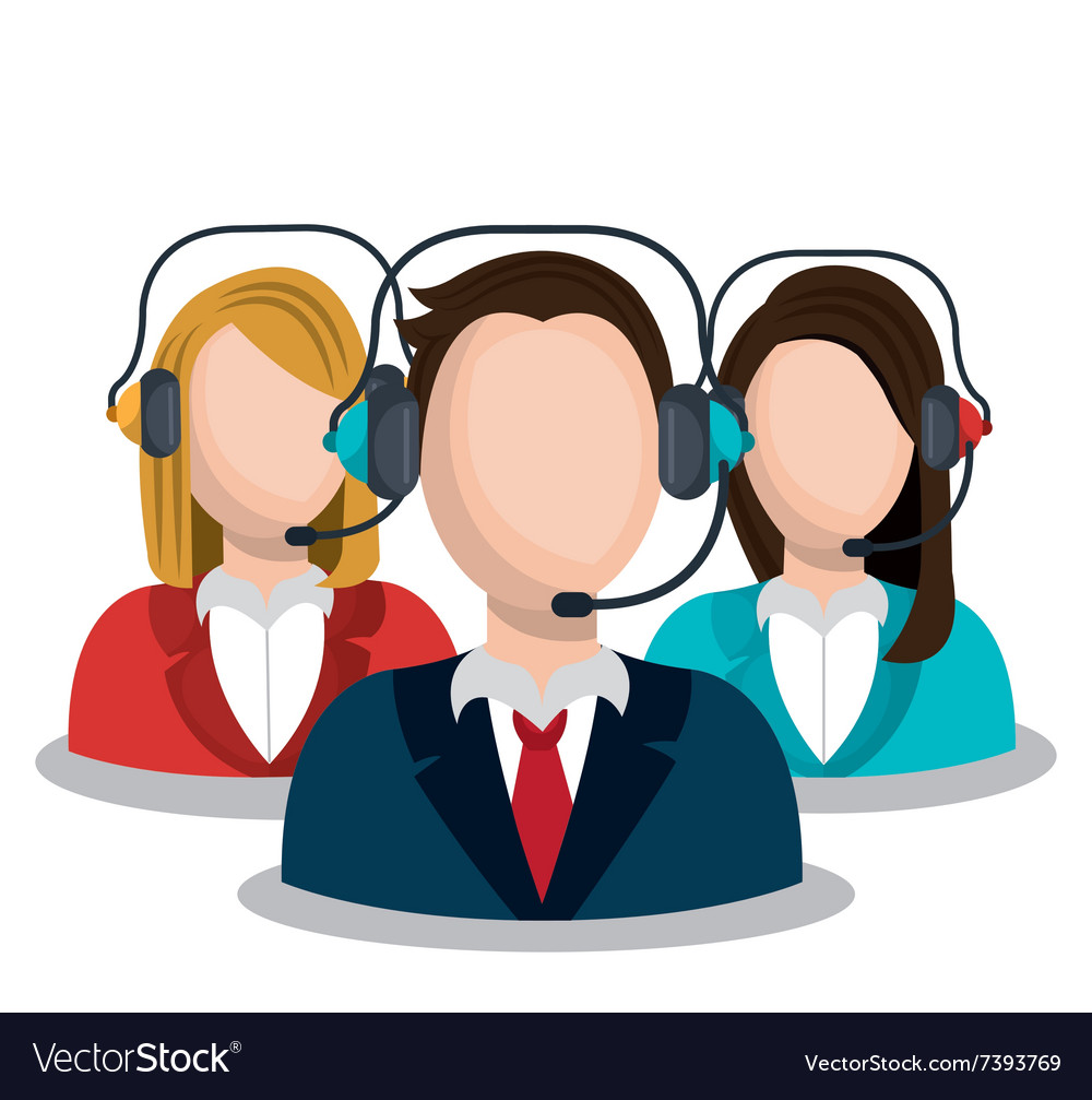 Call center and customer service Royalty Free Vector Image