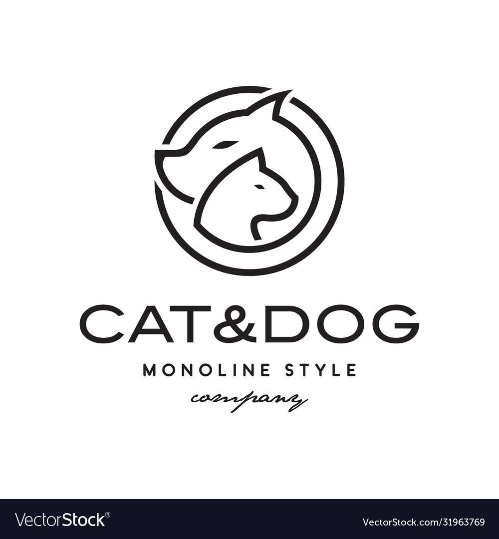 Cat and dog logo Royalty Free Vector Image - VectorStock