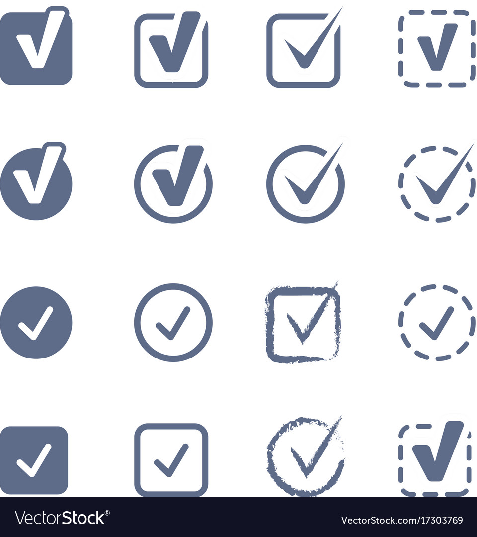 Checkboxes set Royalty Free Vector Image - VectorStock