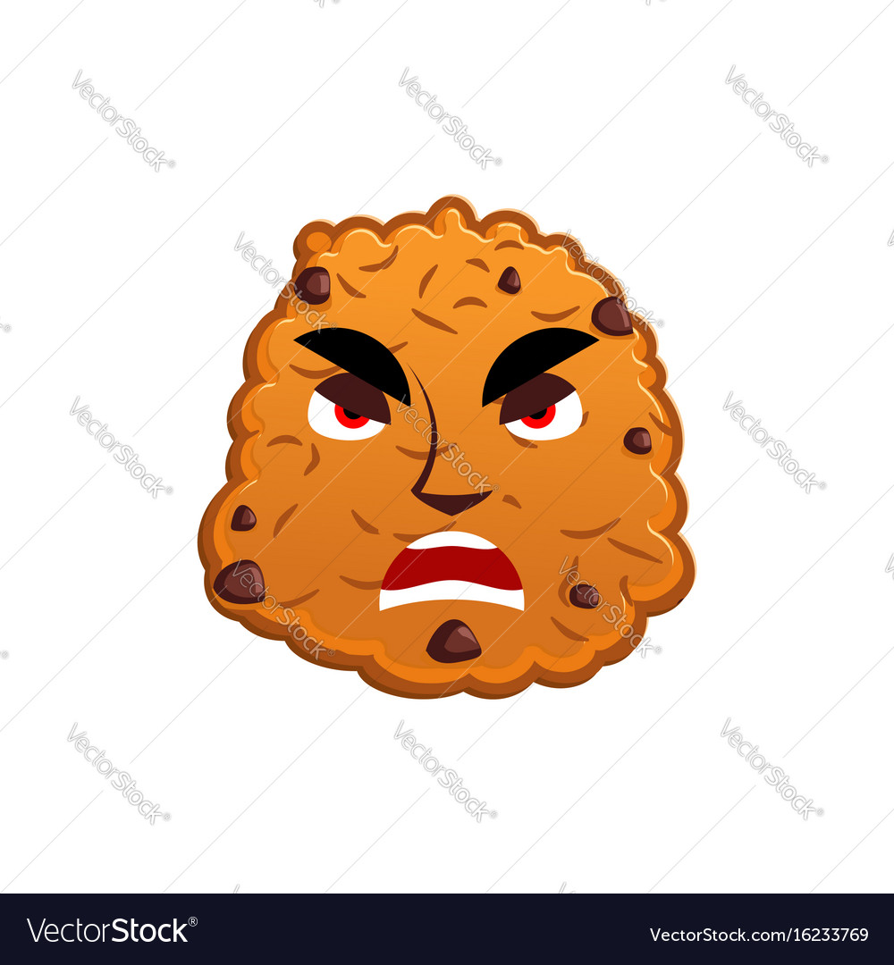 Cookies angry emoji biscuit emotion aggressive Vector Image Cookies angry emoji biscuit emotion aggressive Vector Image