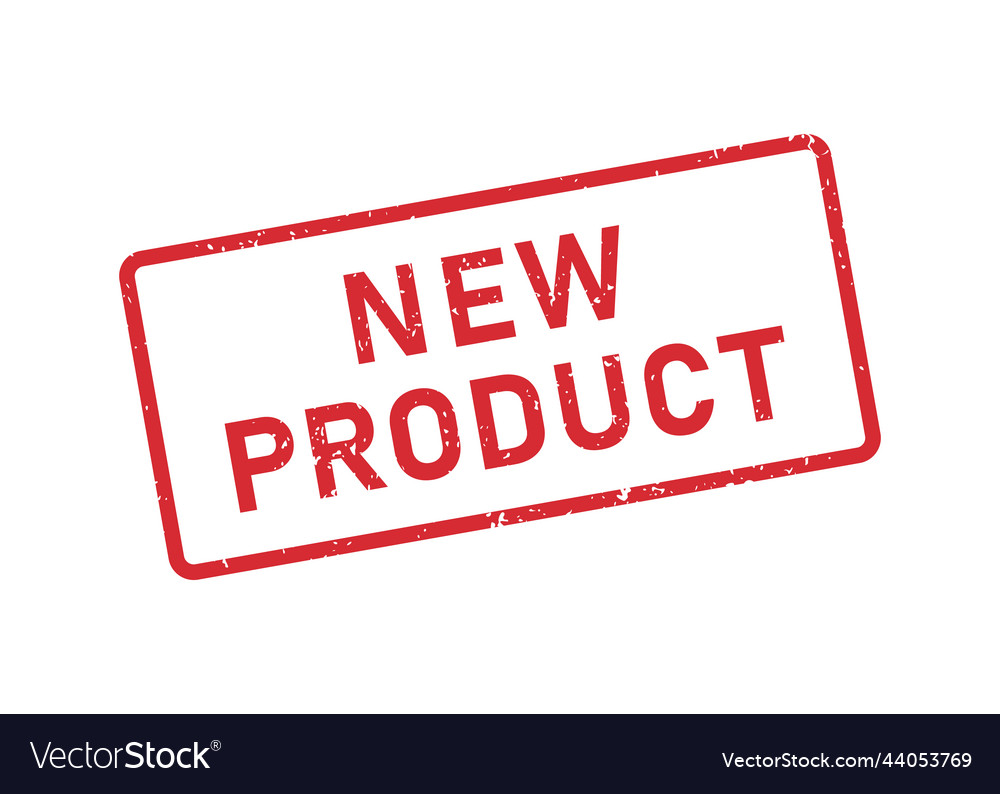 Grunge red new product word rubber stamp new Vector Image