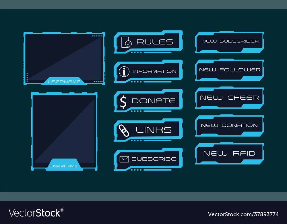 Blue streaming templates Royalty Free Vector Image