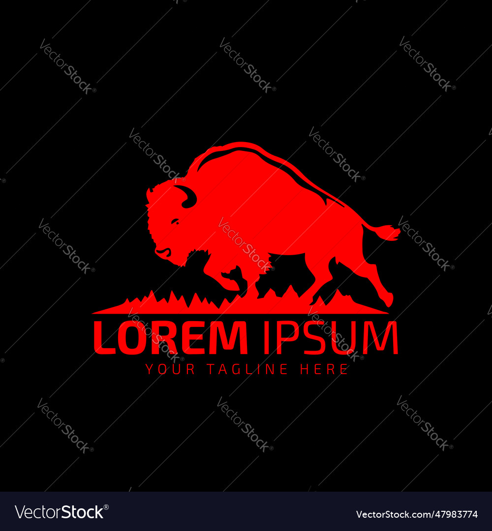 Bull logo icon silhouette bison ox symbol