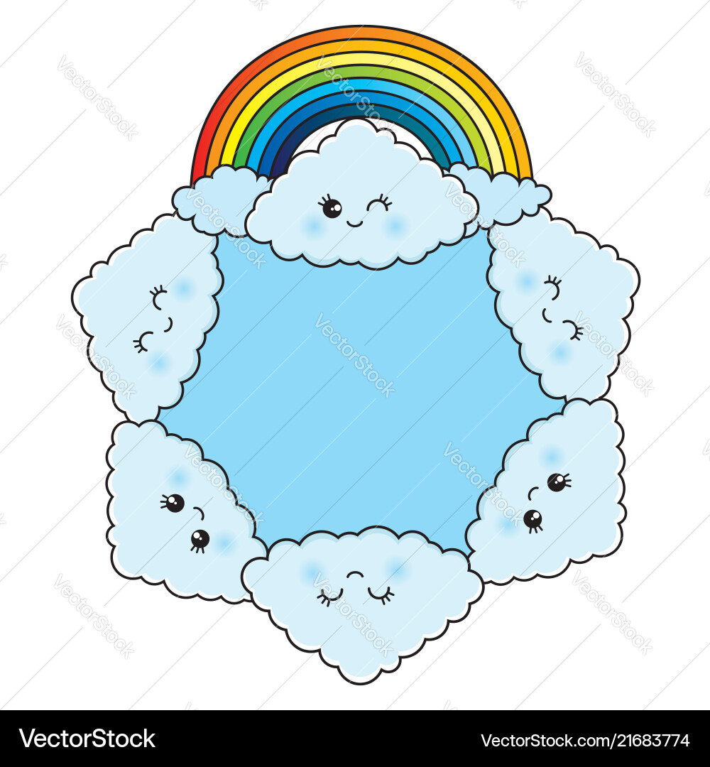 Clouds and a rainbow Royalty Free Vector Image