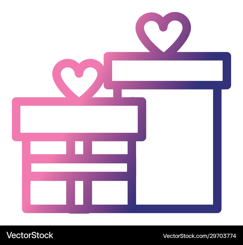 Gift boxes gradient style icon Royalty Free Vector Image