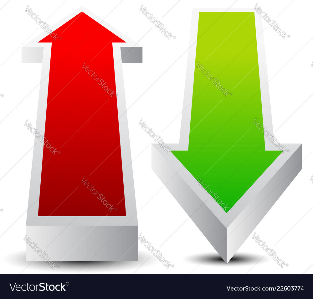 Green and red up down arrow Royalty Free Vector Image