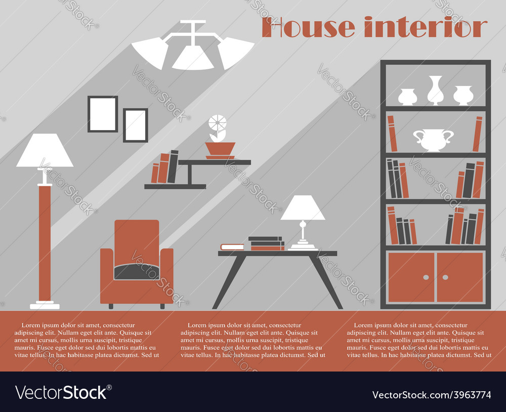 House interior design infographic template