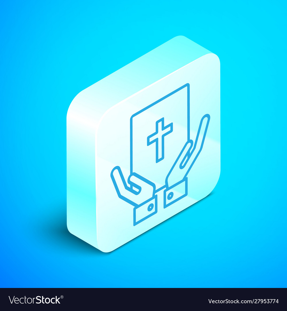 Isometric Line Oath On Holy Bible Icon Royalty Free Vector