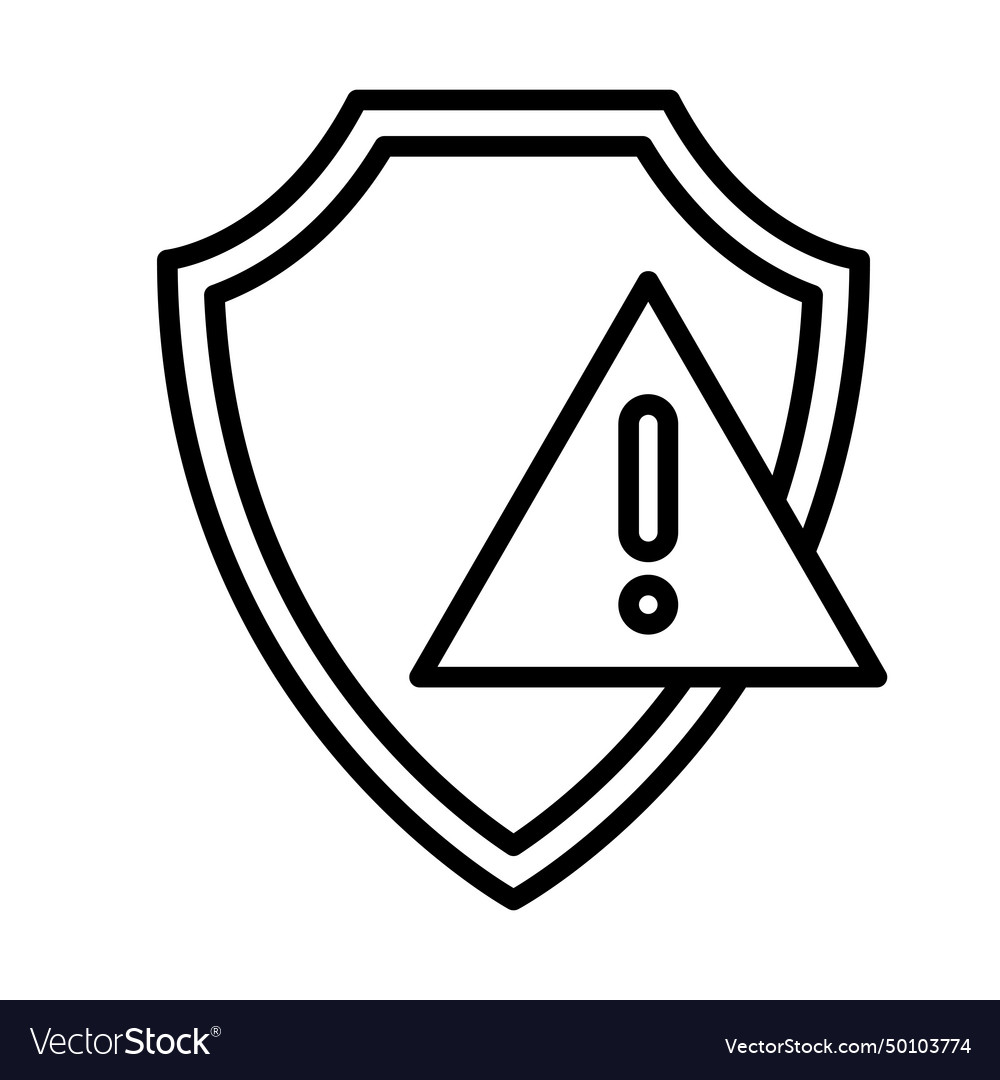 Security error icon with black outline