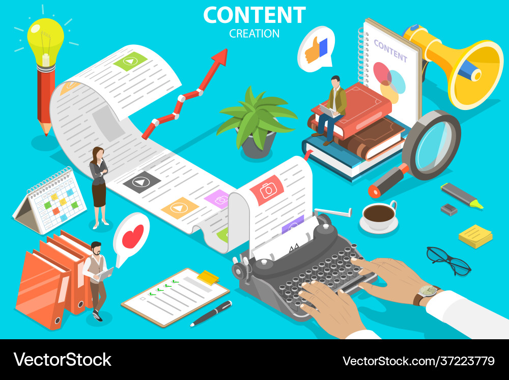 3d isometric flat conceptual Royalty Free Vector Image