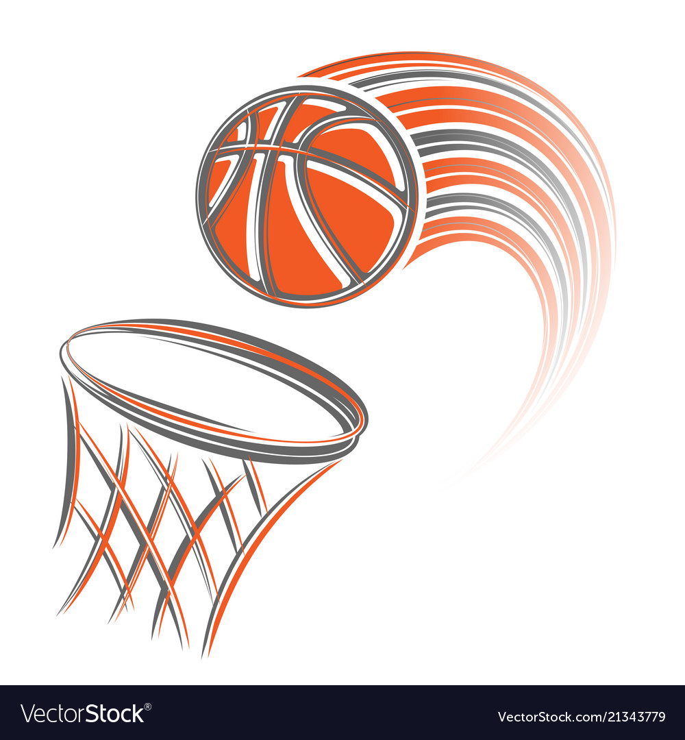 Basket and ball vector image Basket and ball