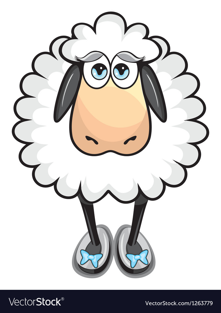 Cute white sheep Royalty Free Vector Image - VectorStock