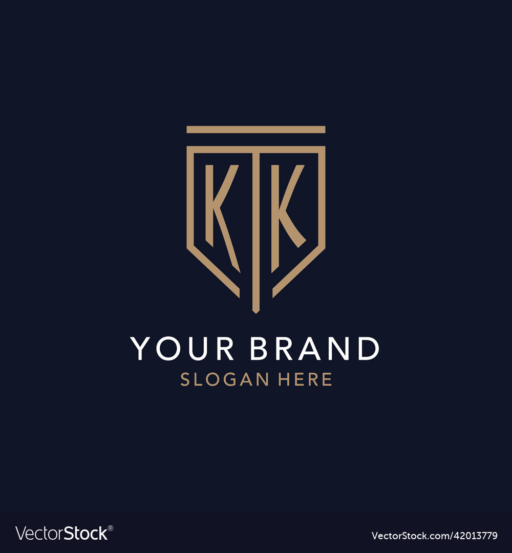 Kk initial logo monogram with simple luxury