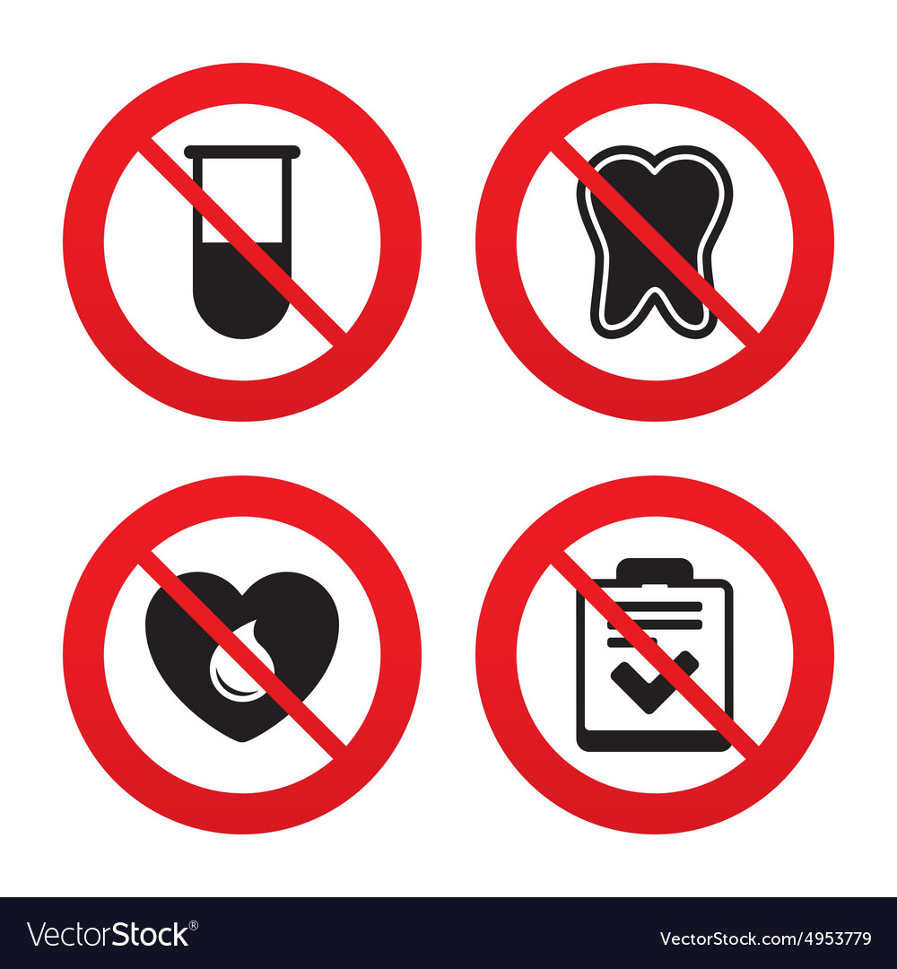 Prohibition forbidden red symbols. 