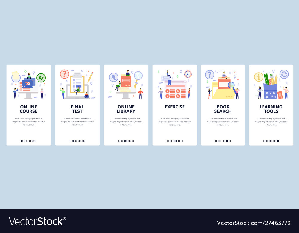 Mobile app onboarding screens online education