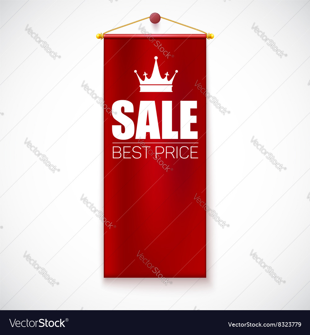 Sale Poster With Vertical Flag Royalty Free Vector Image