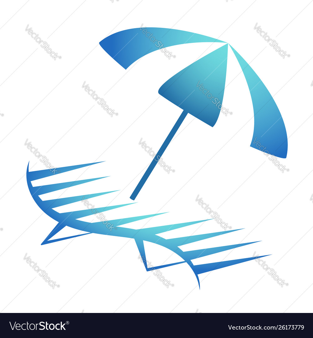 Sun umbrella and lounger Royalty Free Vector Image Sun umbrella and lounger vector image on VectorStock