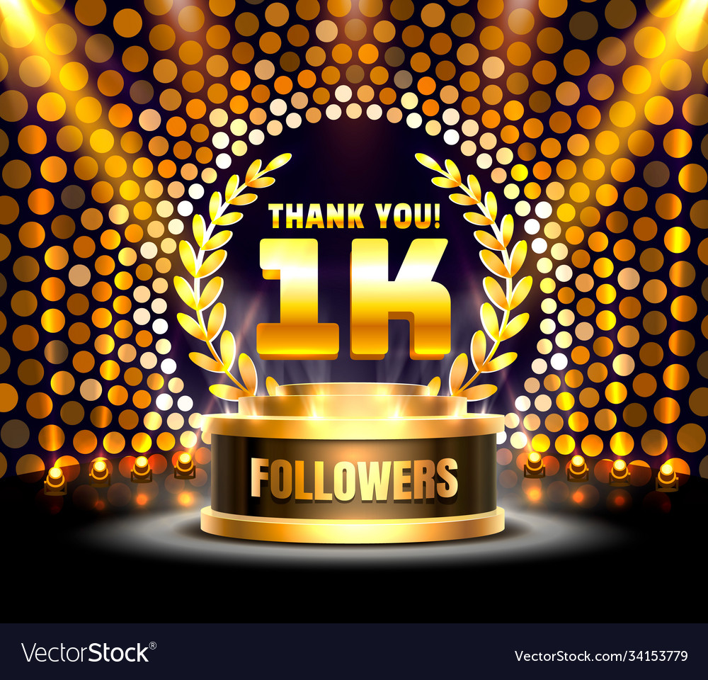 Thank You Followers Peoples 1k Online Social Vector Image