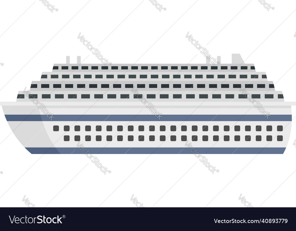 Transatlantic cruise icon flat isolated Royalty Free Vector